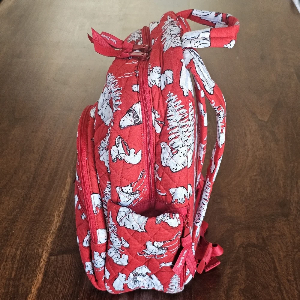 Vera Bradley Red Polar Bear Quilted Mini Backpack
